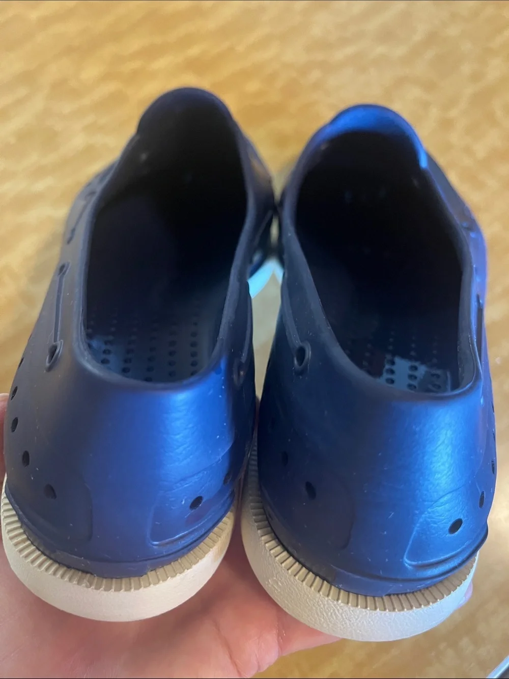 Native Men's Slip-On Boat Shoes in Blue with White Trim Size 12